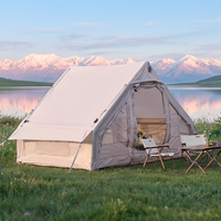 Abri solaire pour la randonnée et les voyages, grand espace extérieur, tente de camping gonflable portable rétro en tissu Oxford imperméable