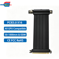 Câble Riser PCIe 5.0 X16 Gen5 pour GPU, Câble d'Extension pour RTX 5090 5080 4090 / RX 9070 9070 XT, Montage Vertical GPU Haute Vitesse 128 Go/s