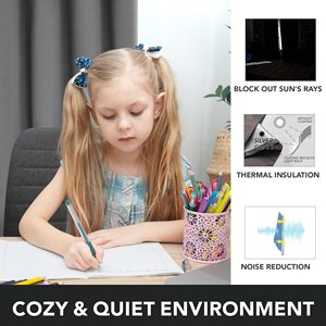 Oscuramento della camera di lusso termico ad alta oscuramento <span class=keywords><strong>blu</strong></span> Navy Design solido rivestimento grigio chiaro tenda da soggiorno <span class=keywords><strong>tende</strong></span> oscuranti - Product Image 3