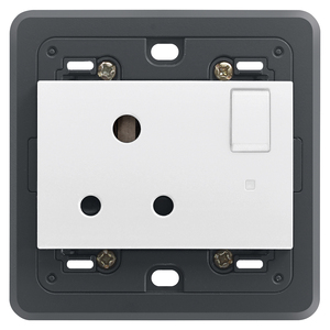 2P+T 5A English <b>Socket</b> With Switch And White Indicator Light 8.5X3.9X8.6 Cm For Home Use - Product Image 1