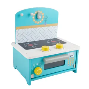 Atacado papel superior fingir jogar pré-escolar mini bebê cozinha jogo mesa brinquedo madeira conjunto