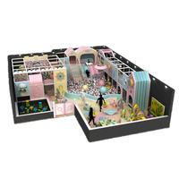 Structure de jeu intérieure Ace Supreme pour enfants avec piscine à balles, toboggan, structure d'escalade et zone d'activités sur le thème de la maison de jeu
