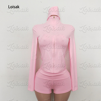 Ensemble 3 pièces d'été pour femme : haut court, veste zippée et short – Tenue de sport personnalisable avec broderie