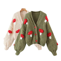 Cardigan en coton décontracté personnalisé pour femmes Pull tricoté de haute qualité Cardigan d'automne en tricot personnalisé pour femmes Pull
