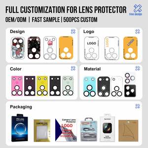 Protection d'objectif d'appareil photo en verre transparent anti-rayures 9H pour iPhone 17 Pro Max, motif soie imprimée - Product Image 5