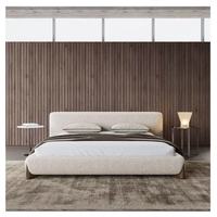 Cadre de lit king size moderne de haute qualité, revêtement en cuir véritable, mousse de luxe, pieds en acier inoxydable, tête de lit douce et confortable