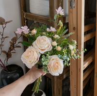 Décoration murale en lettres de nébuleuse de roses, fausse fleur, style européen, faite à la main, toucher naturel, pour mariage et Saint-Valentin