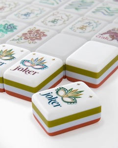 Mahjong américain personnalisé à 4 couches, 160 tuiles en acrylique avec motif léopard et écaille de tortue, pliable, <span class=keywords><strong>idée</strong></span> <span class=keywords><strong>cadeau</strong></span> moderne et luxueuse - Product Image 3