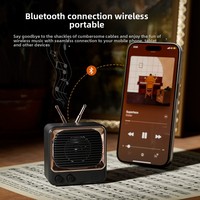 Radio FM Retro Lucu dengan Baterai 400mAh, Pemutar TF/MP3, Speaker Kecil Nirkabel