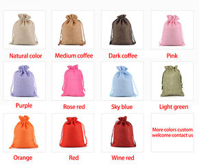 Sac de shopping en jute naturel avec cordon de serrage, impression de logo personnalisée, réutilisable, en toile de jute, sac en toile de jute, sac à café en jute - Product Image 5