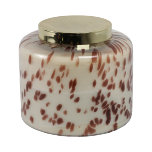 Candela Profumata Decorativa Macchiettata con Coperchio, Stile Pilastro, per Uso Interno ed Esterno - Product Image 1