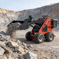Mini-chargeuse sur pneus avec moteur diesel Kubota de 25 ch, certifiée EPA/EURO5, débit hydraulique élevé, faible consommation de carburant