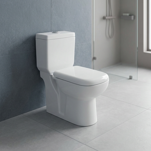 WC en céramique blanc premium, deux pièces, à poser, à double chasse, avec siphon en S - Product Image 3