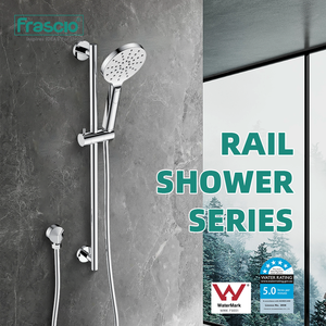 Frascio Solid Round SS 304 Badezimmer Dusch schiene Bad zubehör Verstellbare Schiebe stange Set mit Dusch kopf - Product Image 3