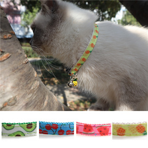 Kerah kucing cetak hewan peliharaan besar kustom grosir nilon warna-warni dasi pita motif terpisah fitur kain kerah leher logam untuk berjalan anjing - Product Image 5