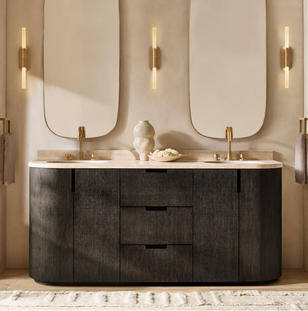 Luxury Wooden Vanity With Mirror Wash Hotel Marble Top Bathroom Vanity Oak Cabinet Set