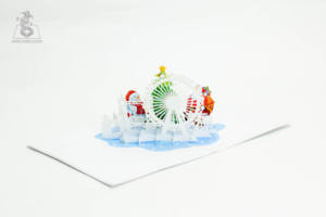 Carte de Noël Pop Up 3D personnalisée Artisanat Cartes de vœux en papier vietnamien pour les vacances Vente en gros - Product Image 5