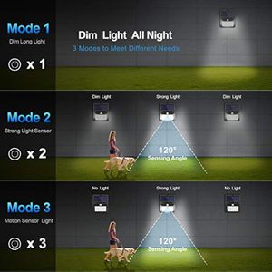Luces Solares para Exteriores, Luces de Seguridad Solares, Luces con Sensor de Movimiento, Luces Inalámbricas IP65 para Jardín, Valla, Patio, Garaje - Product Image 4