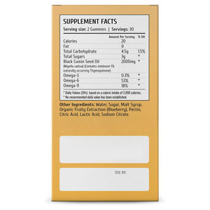 Gummies à l'huile de nigelle, soutien immunitaire, gummies à l'huile de cumin noir, complément oméga, gummies à l'huile de nigelle - Product Image 3