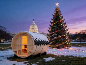 Sauna Exterior <span class=keywords><strong>de</strong></span> Barril <span class=keywords><strong>de</strong></span> Pino Blanco <span class=keywords><strong>de</strong></span> Alta Calidad, Puede Ser Utilizada por Seis Personas al Mismo Tiempo para una Relajación Confortable - Product Image 2