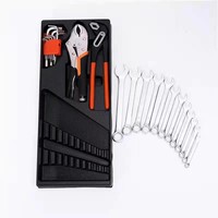 Ensemble de boîtes à outils pliables à trois couches en acier à haute teneur en carbone, clés à molette réglables, douilles 1/2, entretoises 4-40, valise à roulettes