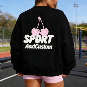 Puff Print Custom Logo 100% Cotton Mock Neck Streetwear Embroidered <strong>Jumper</strong> Fleece Oversized Pullover Women Mockneck Sweatshirt - Product Image 2