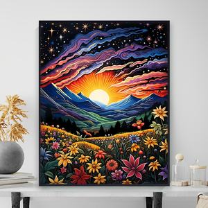 Pittura a olio digitale dipinta a mano con colori acrilici a cielo stellato pittura decorativa con soggetto curativo - Product Image 2