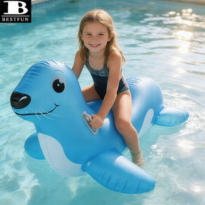 Bouée gonflable géante en vinyle robuste <span class=keywords><strong>avec</strong></span> poignées, pour enfants, en forme d'animal, pour jeux aquatiques estivaux - Product Image 3
