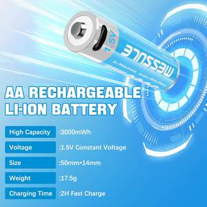 Baterías de tamaño AA doble de litio recargables USB de larga duración 1,5 voltios 3000mWh 2000mAh batería para cámara parpadeante - Product Image 3