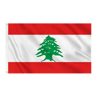 Drapeau personnalisé en gros, drapeau de la République libanaise imprimé 100x150cm, fabriqué sur commande, affichage extérieur, fabricant direct