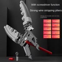 Dénudeur de fils multifonction 28 AWG en acier au manganèse, haute précision, durable, pour câbles électriques, gris/noir, outil de gros