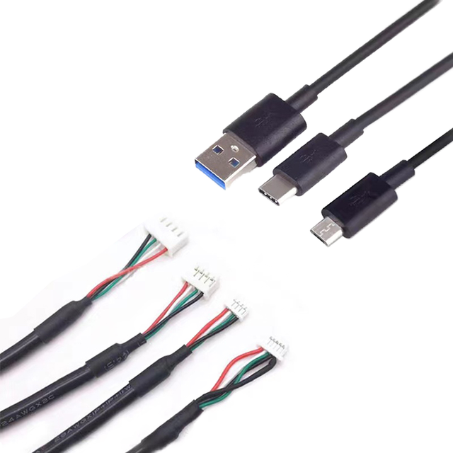USB A/Type C/Micro USB to JST Cable 4P 5PJST Connector 0.3m Length for Camera Use PVC Jacket Braid Shielding for Data Transfer