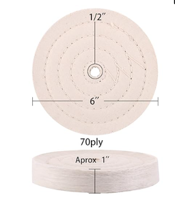 Ensemble de 2 roues de polissage extra épaisses en tissu de polissage de 6 pouces (70 plis) pour meuleuse d'atelier, trou d'arbre de 1/2 pouce, OEM pour <span class=keywords><strong>voiture</strong></span> - Product Image 4