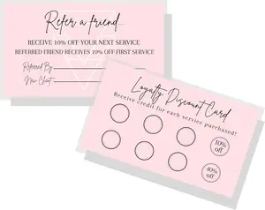 Empfehlung Loyalität Rabatt Loch karte Visitenkarte Größe Soft Pink Design Belohnung karte für Klassen zimmer Kinder Verhalten Studenten