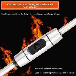 Llave de roscado manual reforzada de estilo europeo, herramienta de roscado de acero integral para machos de roscar circulares métricos/imperiales - Product Image 4