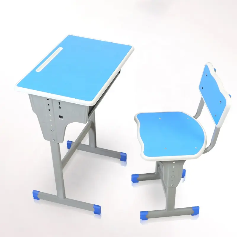 Fournisseurs de mobilier scolaire bureau d'étudiant ensemble table et chaises pour école primaire bureau et chaise d'école en mdf