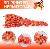 Juguete Antiestrés de Plástico PLA Impreso en 3D con Forma de Concha de Cangrejo Ermitaño, Figura Decorativa para Escritorio, Regalo para Niños Mayores de 3 Años