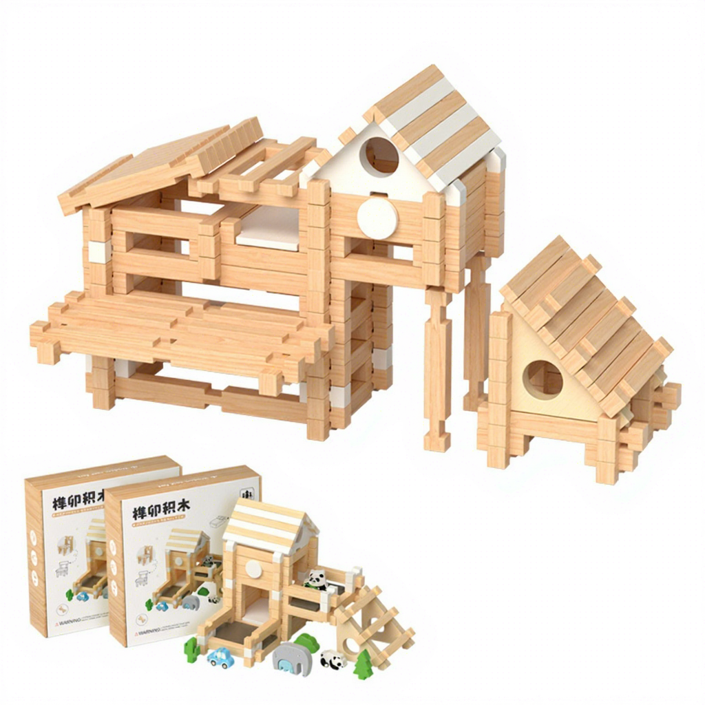 Luban mortise and tenon building blocks-220 pieces-two boxes