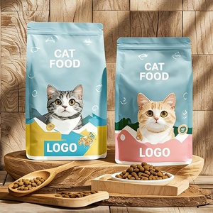 Factory Custom Printed 1kg-20kg Flat Bottom Mylar Stand up Pouch Resealable Zipper for Dog Cat Fish Bird Pet Food <b>Packaging</b> <b>Bag</b> - Product Image 2