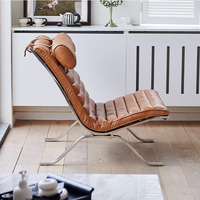 Fauteuil inclinable de luxe moderne en acier inoxydable pour salon et mobilier de maison