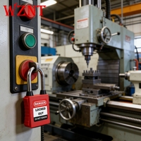 Candado de seguridad WZNT NT-A38SD de 38 mm con cubierta antipolvo, certificado CE, operado con llave, para bloqueo y etiquetado (Lockout Tagout) OEM