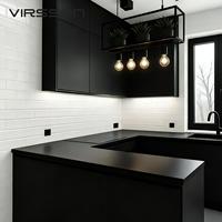 Ensemble d'armoires de cuisine modernes en bois contreplaqué et MDF, design 48 heures, personnalisé, en forme de U, avec îlot central en contreplaqué, fabriqué en Chine