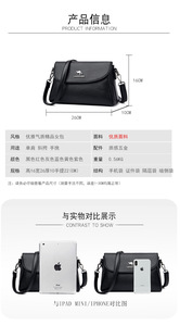 New Fashion Luxury Handbag Contrast PU Leather High Quality Large Capacity Women's Daily Office Shoulder <b>Bag</b> Messenger <b>Bag</b> - Product Image 3