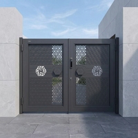 Portails doubles battants automatiques en alliage d'aluminium pour villa, avec design moderne et surface thermolaquée