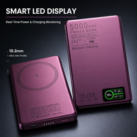 Batterie externe magnétique sans fil 10000 mAh personnalisable avec logo, affichage TFT Qi2, mince et portable