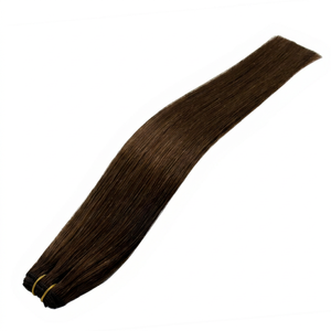 Perruque longue et droite en cheveux humains bruns, ensemble complet, base en soie Remy, densité 100%, cheveux Remy tissés, taille et couleur personnalisables - Product Image 1
