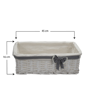 Ensemble de paniers de rangement en osier, 3 pièces, blancs avec doublure grise, pour organiser la chambre et la salle de bain - Product Image 4
