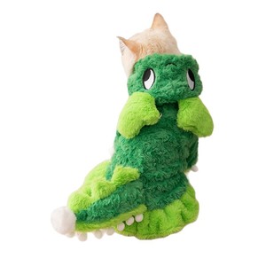 Costume de dinosaure mignon pour animaux de compagnie, vêtements en Polyester vert pour chats et chiens, robe de transformation pour Halloween - Product Image 5