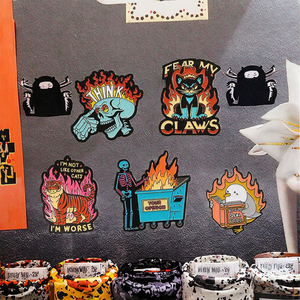 Horreur feu penser émail broches tigre je ne suis pas d'autres chats je suis pire broche revers Badge Punk bijoux cadeaux pour amis métal - Product Image 3