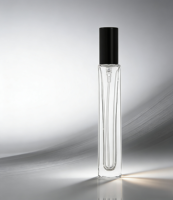 Flacons pulvérisateurs carrés en verre transparent de 10 ml de haute qualité avec finition givrée et impression sérigraphique pour cosmétiques